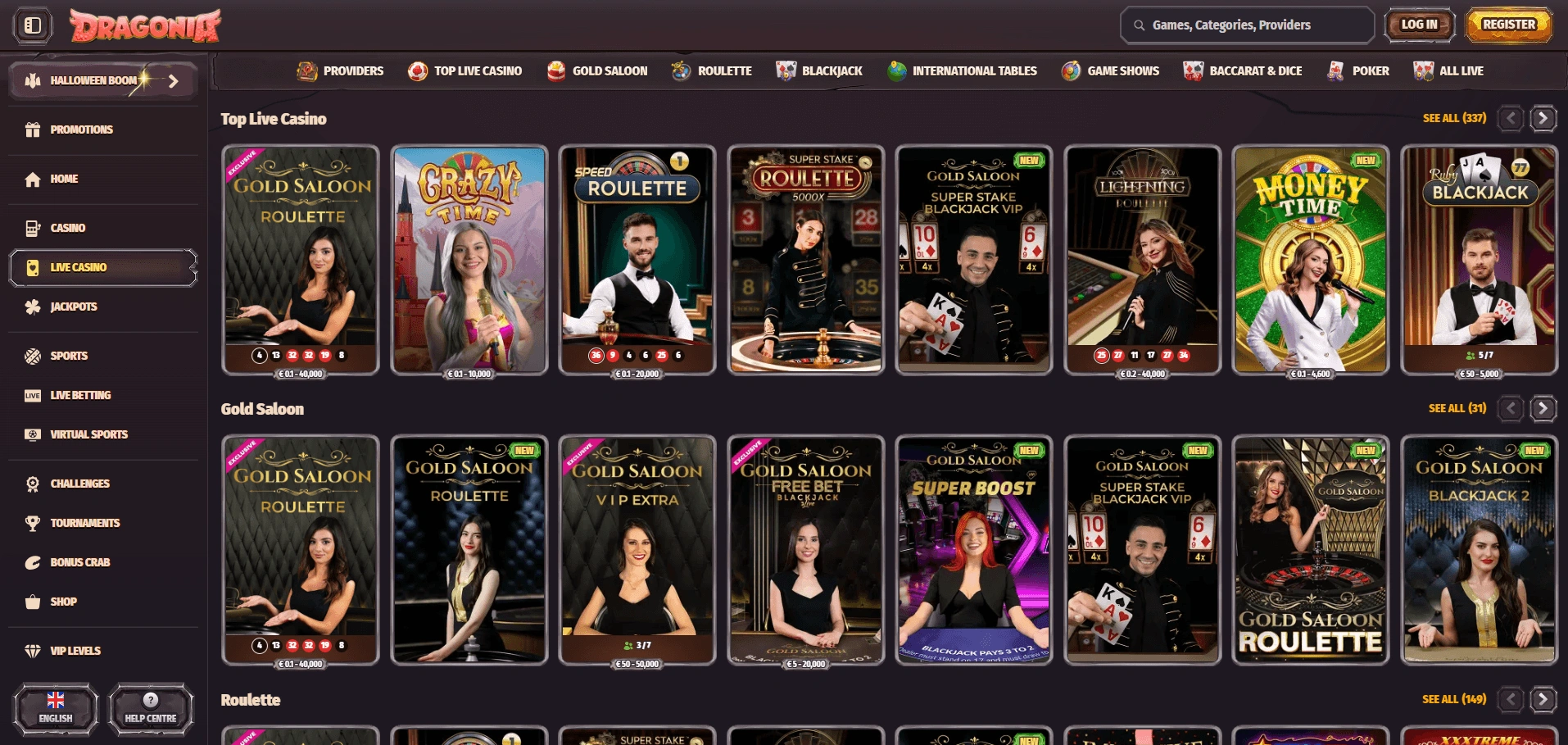 dragonia live casino
